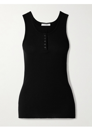 The Row - Mansel Ribbed Cotton-blend Tank - Black - x small,small,medium,large,x large