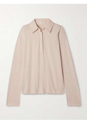 The Row - Roddie Brushed Cotton-jersey Polo Shirt - Neutrals - x small,small,medium,large,x large