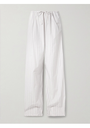 The Row - Hypnosta Striped Cotton-poplin Wide-leg Pants - White - US0,US2,US4,US6,US8,US10,US12,US14