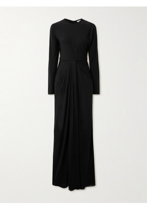 The Row - Anselm Draped Crepe-trimmed Jersey Gown - Black - US0,US2,US4,US6,US8,US10
