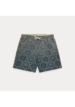 Indigo Shell-Print Jersey Short