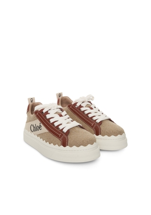 Chloe Linen And Leather Lauren Sneakers