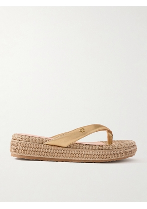 Gianvito Rossi - Tahiti 40 Metallic Leather Platform Flip Flops - Gold - IT36,IT36.5,IT37,IT37.5,IT38,IT38.5,IT39,IT39.5,IT40,IT40.5,IT41,IT41.5,IT42