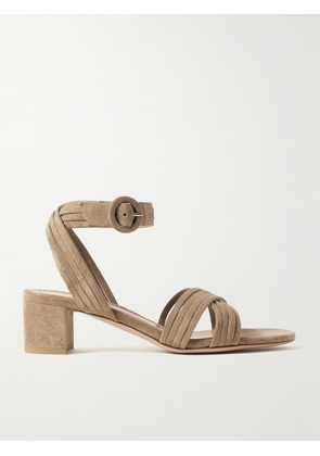 Gianvito Rossi - 55 Suede Sandals - Brown - IT36,IT36.5,IT37,IT37.5,IT38,IT38.5,IT39,IT39.5,IT40,IT40.5,IT41,IT41.5,IT42