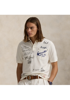 Classic Fit Mesh Graphic Polo Shirt