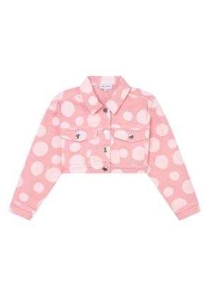 Little Marc Jacobs Girls Polka-Dot Cotton Denim Jacket