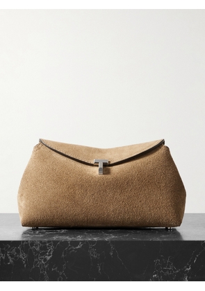 TOTEME - T-lock Suede Clutch - Brown - One size