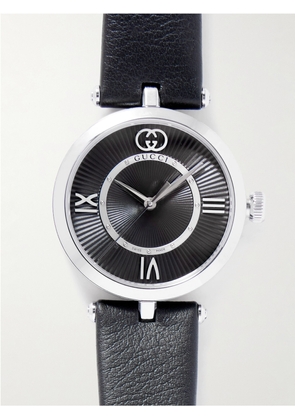 Gucci - Model 2000 30mm Stainless Steel And Leather Watch - Black - One size