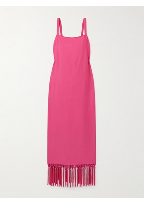 Taller Marmo - Palermo Fringed Crepe Midi Dress - Pink - IT36,IT38,IT40,IT42,IT44,IT46,IT48