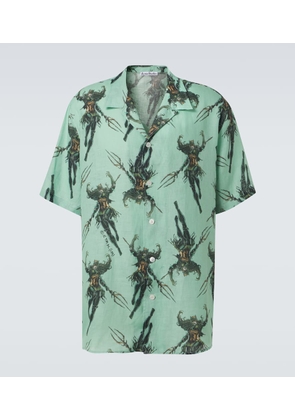 Acne Studios Printed linen bowling shirt