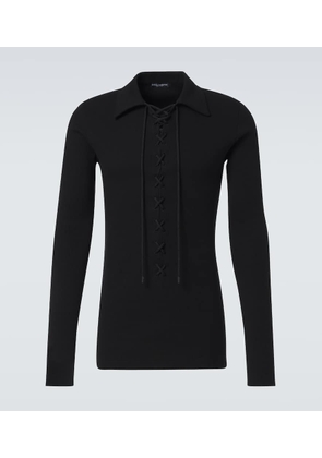 Dolce&Gabbana Jersey knitted polo cotton sweater