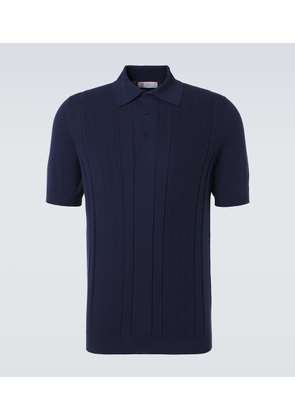 Brunello Cucinelli Jacquard striped cotton polo shirt