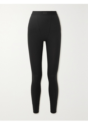 SKIMS - Ribbed Cotton-blend Leggings - Soot - Black - XXS,XS,S,M,L,XL,4XL