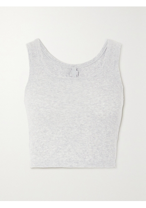 SKIMS - Ribbed Cotton-blend Jersey Tank - Light Heather Grey - Gray - XXS,S,M,L,XL,2XL