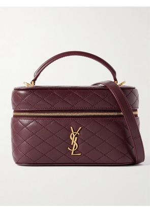 SAINT LAURENT - Gaby Vanity Leather Shoulder Bag - Burgundy - One size