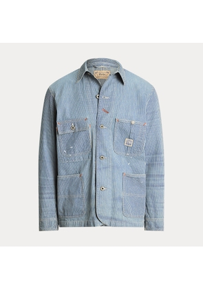 Indigo Hickory-Stripe Utility Jacket