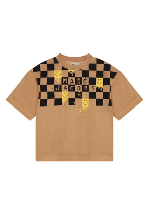 Little Marc Jacobs Boys Check Smiley Logo Cotton T-Shirt