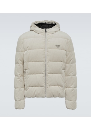 Prada Cropped cotton corduroy down jacket