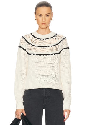 Varley Padbury Pointelle Knit Sweater in Egret - Cream. Size L (also in M, S, XS).