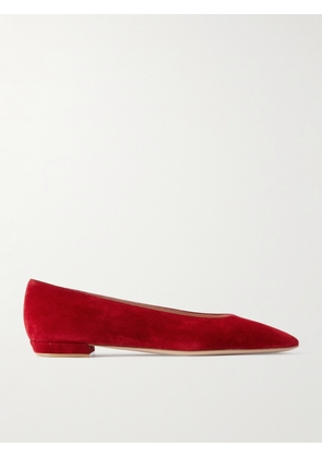 Gianvito Rossi - Amelia Suede Point-toe Flats - Red - IT36,IT36.5,IT37,IT37.5,IT38,IT38.5,IT39,IT39.5,IT40,IT40.5,IT41,IT41.5,IT42