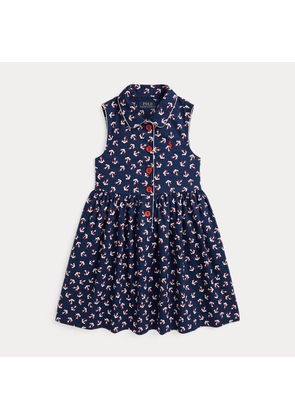 Anchor-Print Cotton Shirtdress