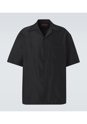 Gucci Logo cotton and silk bowling shirt