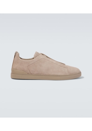 Zegna Triple Stitch suede slip-on sneakers