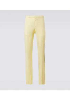 Ralph Lauren Purple Label High-rise silk and linen straight pants