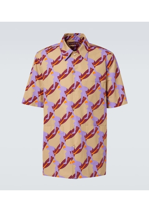 Gucci Printed cotton poplin bowling shirt