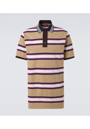 Gucci Striped cotton jersey polo shirt