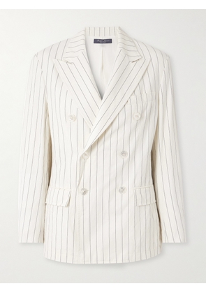 Ralph Lauren Collection - Pinstriped Cotton, Linen And Wool-blend Blazer - Cream - US0,US2,US4,US6,US8,US10,US12