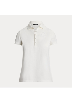 Floral-Logo Cotton Piqué Polo Shirt
