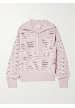Varley - Darla Pointelle-knit Sweater - Purple - xx small,x small,small,medium,large,x large