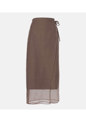 Brunello Cucinelli Cotton-blend midi skirt