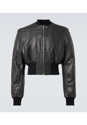 Rick Owens Girdered cropped leather jacket