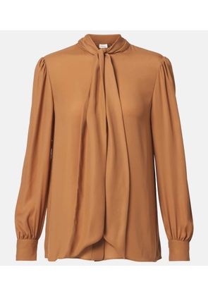 Saint Laurent Tie-neck silk charmeuse blouse