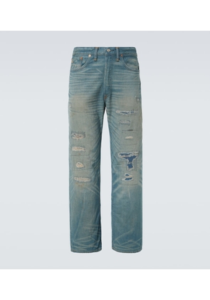 RRL Plainfield distressed straight jeans