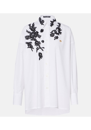 Dolce&Gabbana Lace-trimmed cotton shirt