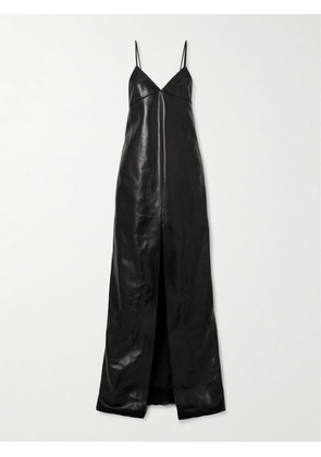 SAINT LAURENT - Paneled Leather Gown - Black - FR 36,FR 40