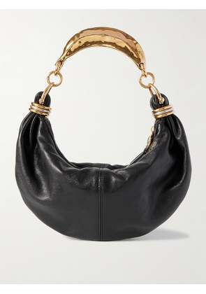 Chloé - Bracelet Embellished Textured-leather Shoulder Bag - Black - One size