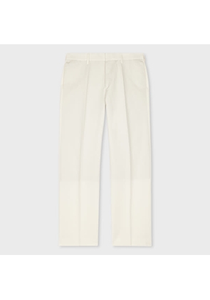 Paul Smith White Cotton-Linen Twill Trousers