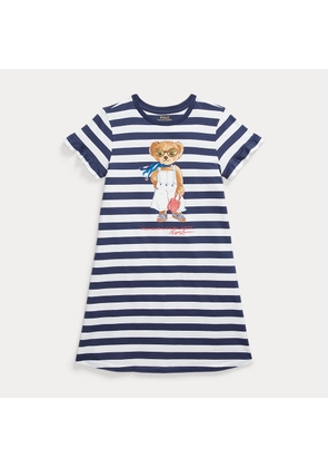Striped Polo Bear Cotton Tee Dress