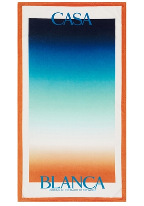 Casablanca Printed Beach Towel in Gradient - Orange, Blue. Size all.