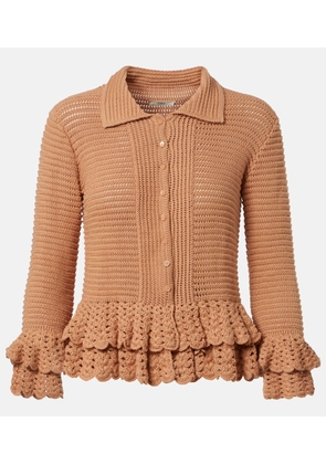 ChloÃ© Ruffled crochet cotton cardigan