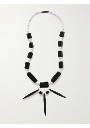 Gabriela Hearst - Cord, Obsidian And Howlite Necklace - Black - One size