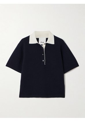Allude - Two-tone Cashmere Polo Shirt - Blue - x small,small,medium,large,x large