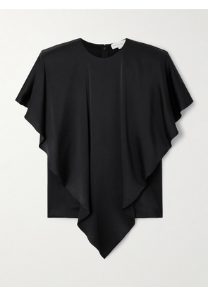 Stella McCartney - Asymmetric Layered Satin Blouse - Black - IT36,IT38,IT40,IT42,IT44,IT46,IT48,IT50