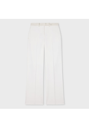 Paul Smith Women's Ivory Wool-Blend Wide-Leg Trousers White