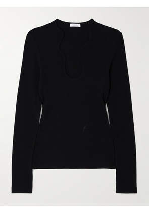 Ferragamo - Ribbed Cotton Top - Black - xx small,x small,small,medium,large,x large