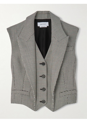 MCQUEEN - Houndstooth Wool And Mohair-blend Vest - Gray - IT38,IT40,IT42,IT44